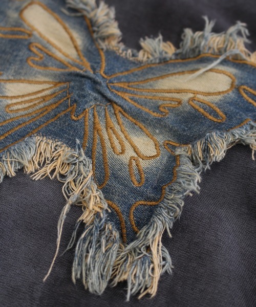 SpRay（スプレイ）の「バタフライ半袖ちびTシャツ（Tシャツ/カットソー・レディース・ブラウン/チャコールグレー/アイボリー・FREE）」の13枚目の写真