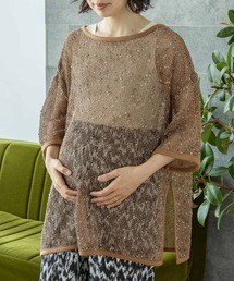 LEPSIM | 【産前・産後対応】マタニティ／5分袖メッシュ　114110(マタニティウェア/グッズ)