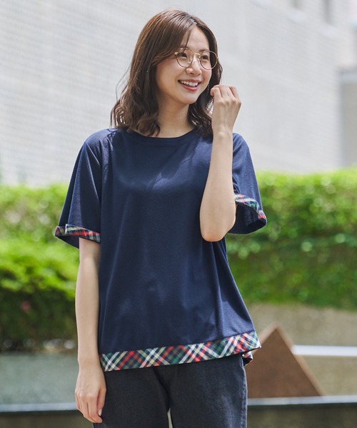 Arnold Palmer（アーノルドパーマー）の「パーマーチェック ヘムチュニック（チュニック・レディース・ネイビー/ホワイト/ブラック・S/M/L）」の3枚目の写真