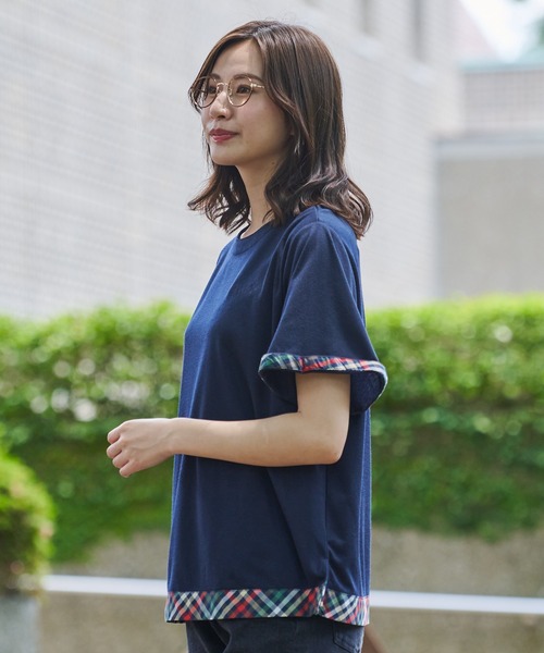 Arnold Palmer（アーノルドパーマー）の「パーマーチェック ヘムチュニック（チュニック・レディース・ネイビー/ホワイト/ブラック・S/M/L）」の19枚目の写真