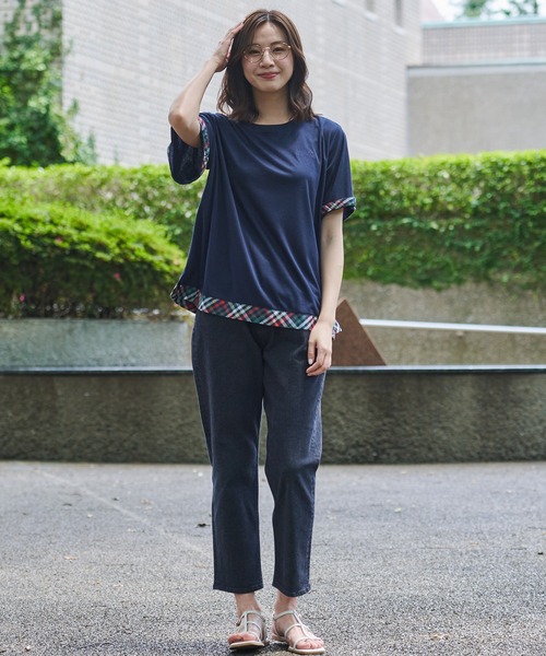 Arnold Palmer（アーノルドパーマー）の「パーマーチェック ヘムチュニック（チュニック・レディース・ネイビー/ホワイト/ブラック・S/M/L）」の20枚目の写真