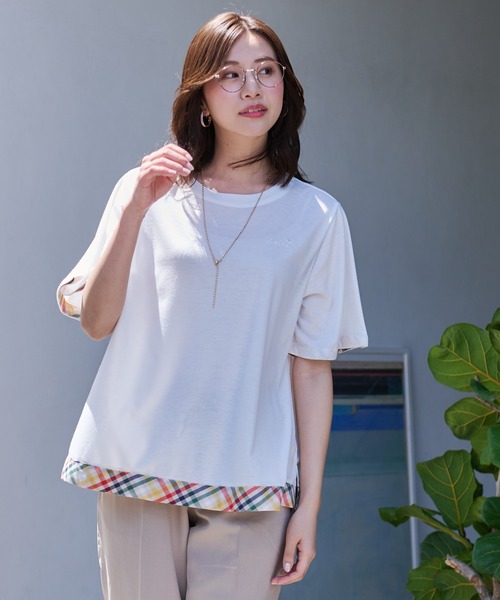 Arnold Palmer（アーノルドパーマー）の「パーマーチェック ヘムチュニック（チュニック・レディース・ネイビー/ホワイト/ブラック・S/M/L）」の13枚目の写真