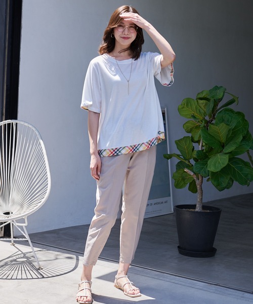 Arnold Palmer（アーノルドパーマー）の「パーマーチェック ヘムチュニック（チュニック・レディース・ネイビー/ホワイト/ブラック・S/M/L）」の14枚目の写真