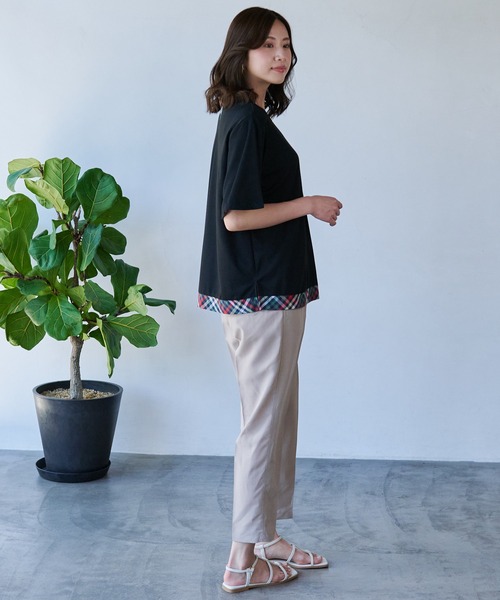 Arnold Palmer（アーノルドパーマー）の「パーマーチェック ヘムチュニック（チュニック・レディース・ネイビー/ホワイト/ブラック・S/M/L）」の18枚目の写真