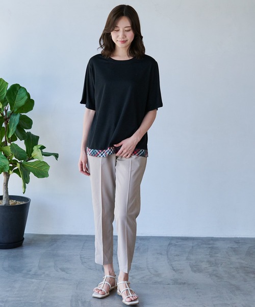 Arnold Palmer（アーノルドパーマー）の「パーマーチェック ヘムチュニック（チュニック・レディース・ネイビー/ホワイト/ブラック・S/M/L）」の10枚目の写真