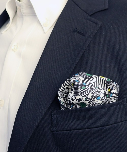 TOKYO SHIRTS（トウキョウシャツ）の「【ディズニー】 ポケットチーフ 綿100%（ポケットチーフ・メンズ・ホワイト・FREE）」の2枚目の写真