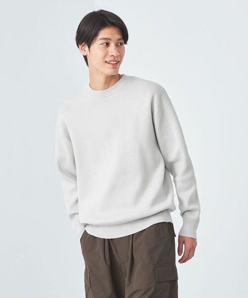 green label relaxing(グリーンレーベルリラクシング)の「クリアコットン スウェットライク クルーネック ニット(ニット/セーター・メンズ・ダークグレー/ワインレッド/マスタード/ライトグレー・XL/S/M/L)」の5枚目の写真