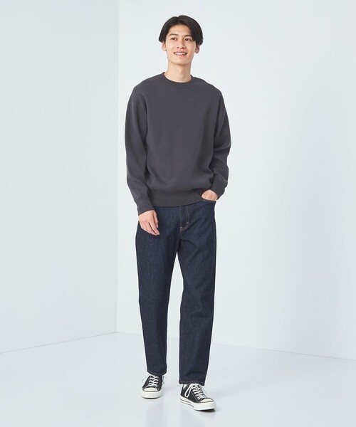 green label relaxing(グリーンレーベルリラクシング)の「クリアコットン スウェットライク クルーネック ニット(ニット/セーター・メンズ・ダークグレー/ワインレッド/マスタード/ライトグレー・XL/S/M/L)」の7枚目の写真