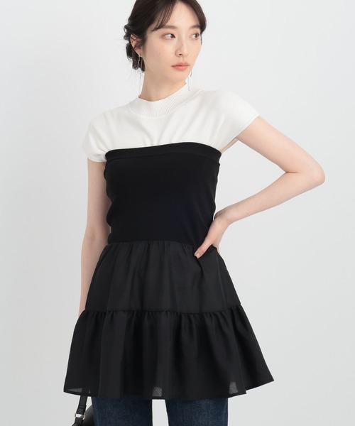 Andemiu（アンデミュウ）の「イソザイニットベアチュニック134946（チュニック・レディース・モカ/ブラック/オフホワイト・FREE）」の3枚目の写真