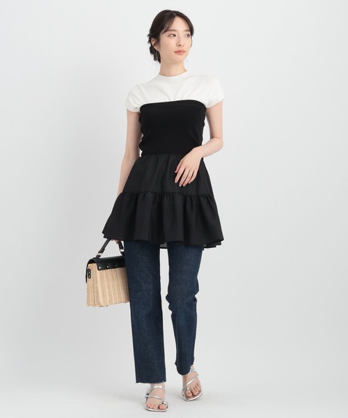 Andemiu（アンデミュウ）の「イソザイニットベアチュニック134946（チュニック・レディース・モカ/ブラック/オフホワイト・FREE）」の5枚目の写真