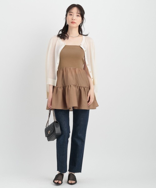 Andemiu（アンデミュウ）の「イソザイニットベアチュニック134946（チュニック・レディース・モカ/ブラック/オフホワイト・FREE）」の6枚目の写真