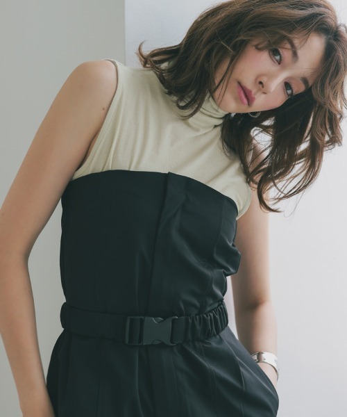 DONOBAN（ドノバン）の「UVボトルネックタンクトップ（タンクトップ・レディース・ミント/ネイビー/オフホワイト/ブラック・LL/M/L）」の3枚目の写真