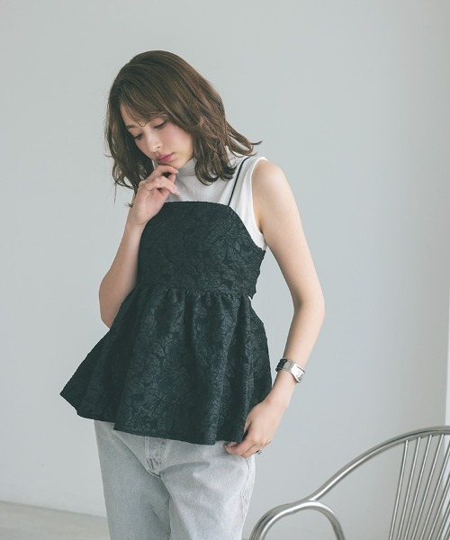 DONOBAN（ドノバン）の「UVボトルネックタンクトップ（タンクトップ・レディース・ミント/ネイビー/オフホワイト/ブラック・LL/M/L）」の12枚目の写真