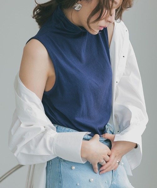 DONOBAN（ドノバン）の「UVボトルネックタンクトップ（タンクトップ・レディース・ミント/ネイビー/オフホワイト/ブラック・LL/M/L）」の22枚目の写真