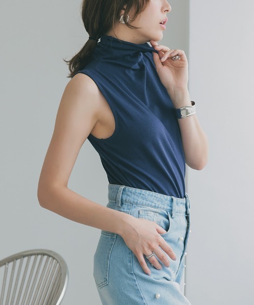 DONOBAN（ドノバン）の「UVボトルネックタンクトップ（タンクトップ・レディース・ミント/ネイビー/オフホワイト/ブラック・LL/M/L）」の21枚目の写真