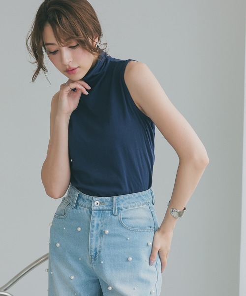 DONOBAN（ドノバン）の「UVボトルネックタンクトップ（タンクトップ・レディース・ミント/ネイビー/オフホワイト/ブラック・LL/M/L）」の20枚目の写真