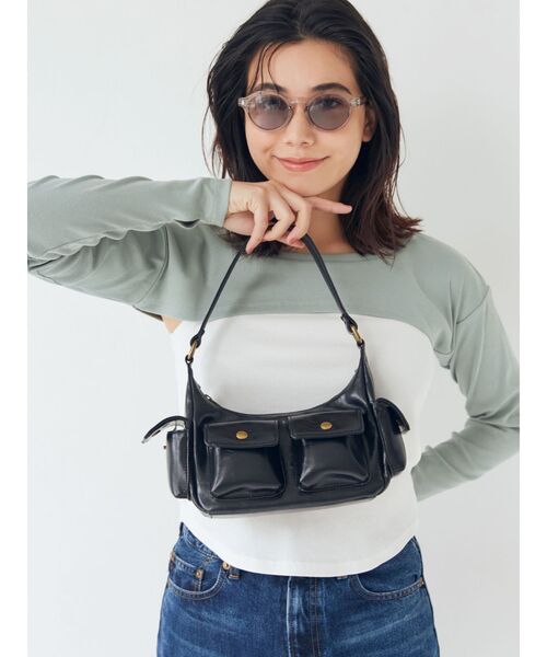 Ungrid（アングリッド）の「ポケットデザインハンドバッグ（ハンドバッグ・レディース・ブラウン/ブラック・FREE）」の11枚目の写真