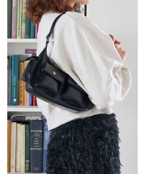 Ungrid（アングリッド）の「ポケットデザインハンドバッグ（ハンドバッグ・レディース・ブラウン/ブラック・FREE）」の12枚目の写真