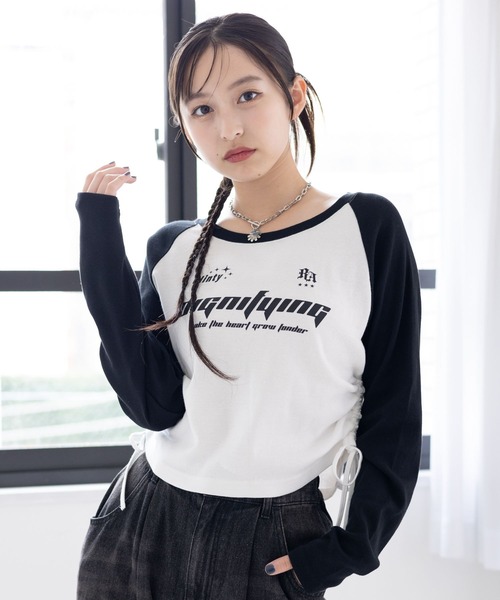 repipi armario（レピピ アルマリオ）の「GAMEラグランTシャツ（Tシャツ/カットソー・キッズ・ピンク/ホワイト/サックスブルー/ブラック・LARGE/MEDIUM/SMALL）」の9枚目の写真