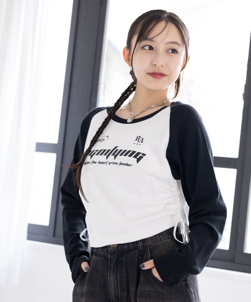 repipi armario（レピピ アルマリオ）の「GAMEラグランTシャツ（Tシャツ/カットソー・キッズ・ピンク/ホワイト/サックスブルー/ブラック・LARGE/MEDIUM/SMALL）」の8枚目の写真