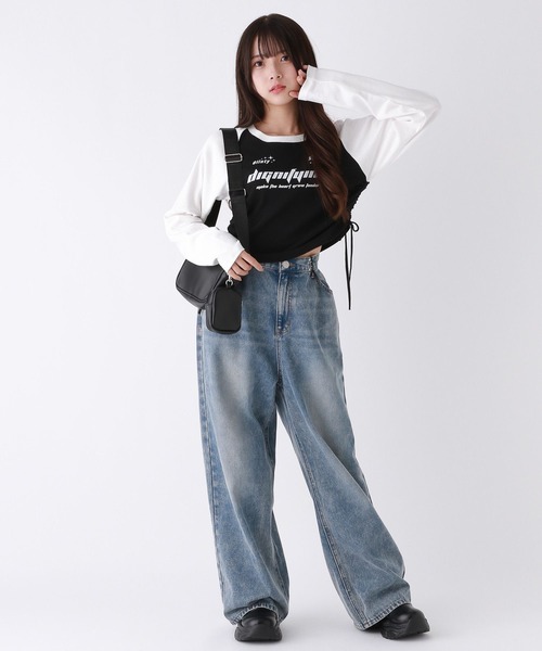 repipi armario（レピピ アルマリオ）の「GAMEラグランTシャツ（Tシャツ/カットソー・キッズ・ピンク/ホワイト/サックスブルー/ブラック・LARGE/MEDIUM/SMALL）」の7枚目の写真