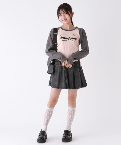 repipi armario（レピピ アルマリオ）の「GAMEラグランTシャツ（Tシャツ/カットソー・キッズ・ピンク/ホワイト/サックスブルー/ブラック・LARGE/MEDIUM/SMALL）」の5枚目の写真