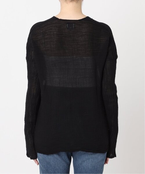 plage(プラージュ)の「《追加》LES ATELIERS FRANCAIS DE CONFECTION 別注 Vネック ブラウス(シャツ/ブラウス・レディース・ブラック/アイボリー・FREE)」の10枚目の写真