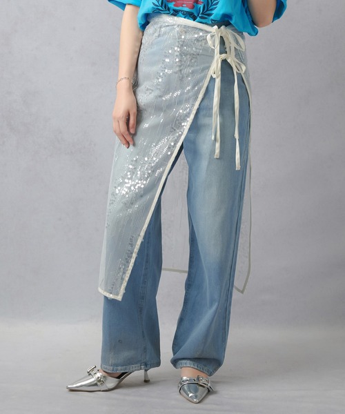 Lull(ルル)の「【Lull / ルル】キラキラチュール巻きスカート/ラップスカート/腰巻き(スカート・レディース・ホワイト/ブラック・ONESIZE)」の19枚目の写真