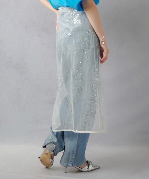 Lull(ルル)の「【Lull / ルル】キラキラチュール巻きスカート/ラップスカート/腰巻き(スカート・レディース・ホワイト/ブラック・ONESIZE)」の20枚目の写真