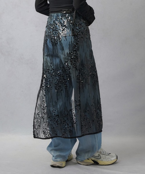 Lull(ルル)の「【Lull / ルル】キラキラチュール巻きスカート/ラップスカート/腰巻き(スカート・レディース・ホワイト/ブラック・ONESIZE)」の16枚目の写真