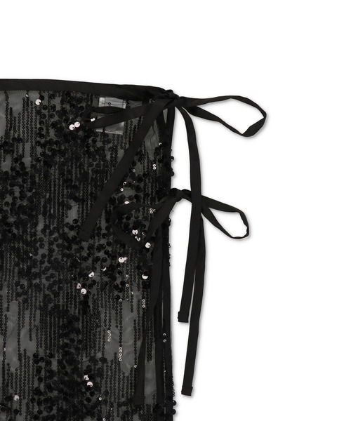 Lull(ルル)の「【Lull / ルル】キラキラチュール巻きスカート/ラップスカート/腰巻き(スカート・レディース・ホワイト/ブラック・ONESIZE)」の9枚目の写真