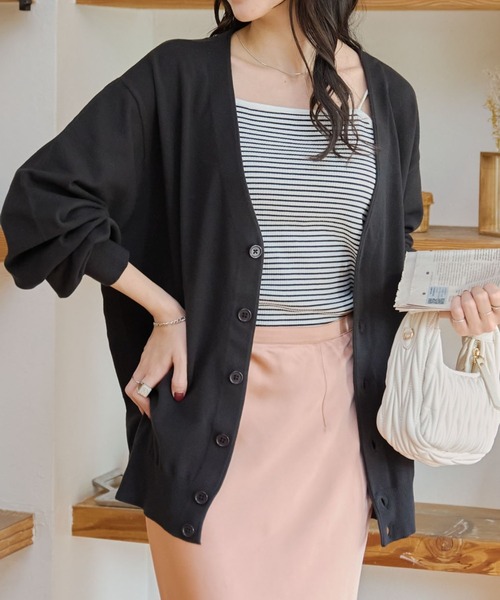 WEGO（ウィゴー）の「WEGO/ドロップショルダーカーディガン（カーディガン/ボレロ・メンズ・ブラック/ライトグレー/ダークグリーン/ネイビー/オレンジ/ライトベージュ・MEDIUM/LARGE）」の21枚目の写真