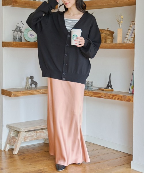 WEGO（ウィゴー）の「WEGO/ドロップショルダーカーディガン（カーディガン/ボレロ・メンズ・ブラック/ライトグレー/ダークグリーン/ネイビー/オレンジ/ライトベージュ・MEDIUM/LARGE）」の22枚目の写真