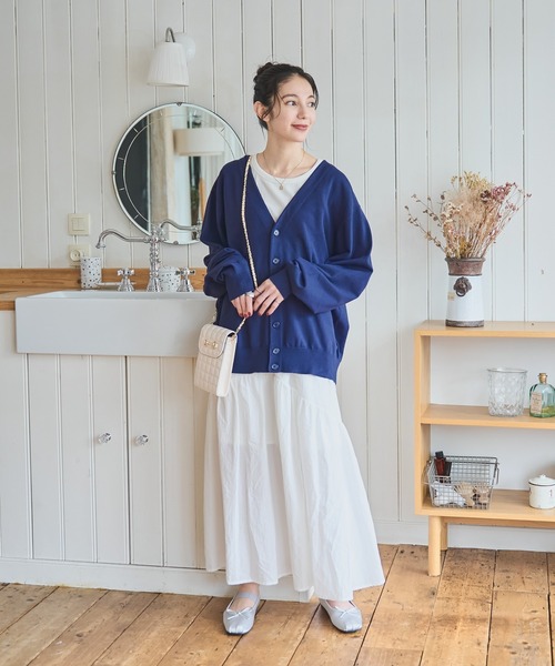 WEGO（ウィゴー）の「WEGO/ドロップショルダーカーディガン（カーディガン/ボレロ・メンズ・ブラック/ライトグレー/ダークグリーン/ネイビー/オレンジ/ライトベージュ・MEDIUM/LARGE）」の12枚目の写真