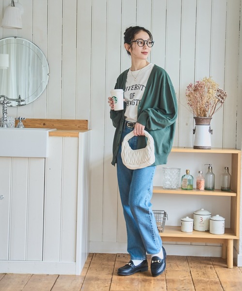 WEGO（ウィゴー）の「WEGO/ドロップショルダーカーディガン（カーディガン/ボレロ・メンズ・ブラック/ライトグレー/ダークグリーン/ネイビー/オレンジ/ライトベージュ・MEDIUM/LARGE）」の11枚目の写真