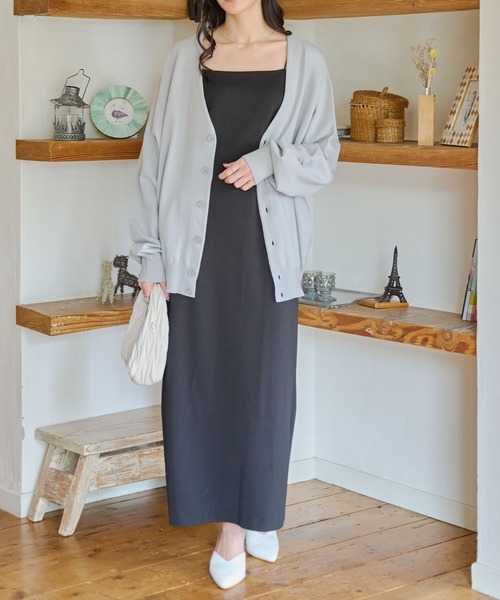 WEGO（ウィゴー）の「WEGO/ドロップショルダーカーディガン（カーディガン/ボレロ・メンズ・ブラック/ライトグレー/ダークグリーン/ネイビー/オレンジ/ライトベージュ・MEDIUM/LARGE）」の8枚目の写真