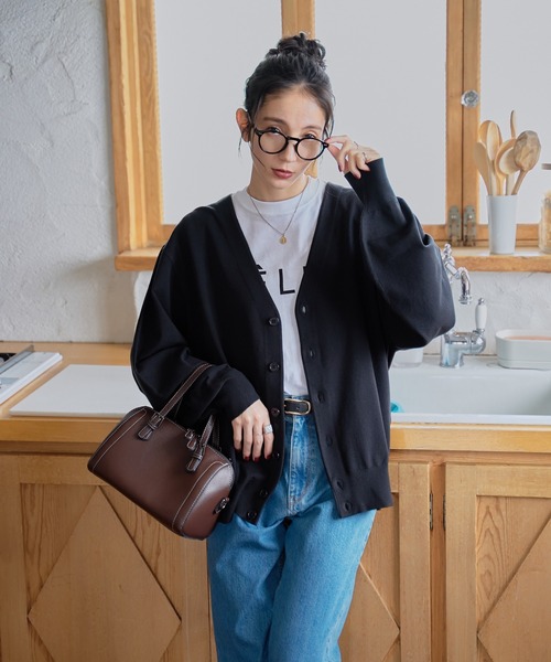 WEGO（ウィゴー）の「WEGO/ドロップショルダーカーディガン（カーディガン/ボレロ・メンズ・ブラック/ライトグレー/ダークグリーン/ネイビー/オレンジ/ライトベージュ・MEDIUM/LARGE）」の17枚目の写真