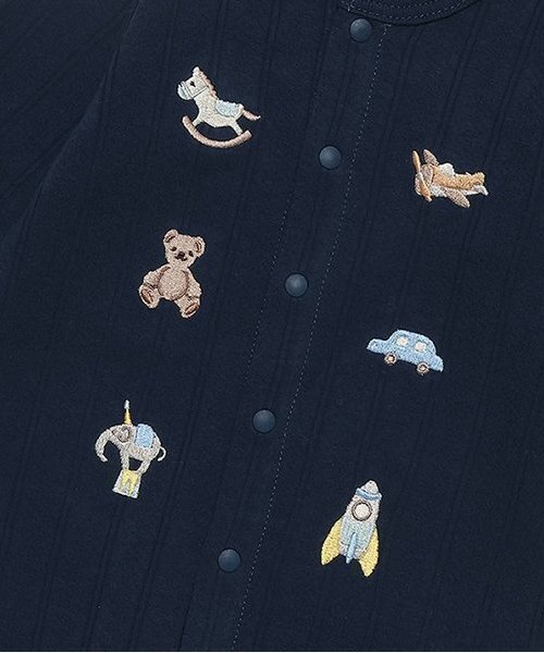 petit main（プティマイン）の「【オーガニック】モチーフ刺繍2WAYオール（ロンパース・キッズ・ネイビー/ライトグレー/アイボリー・50-70cm）」の11枚目の写真