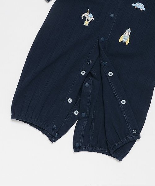 petit main（プティマイン）の「【オーガニック】モチーフ刺繍2WAYオール（ロンパース・キッズ・ネイビー/ライトグレー/アイボリー・50-70cm）」の7枚目の写真