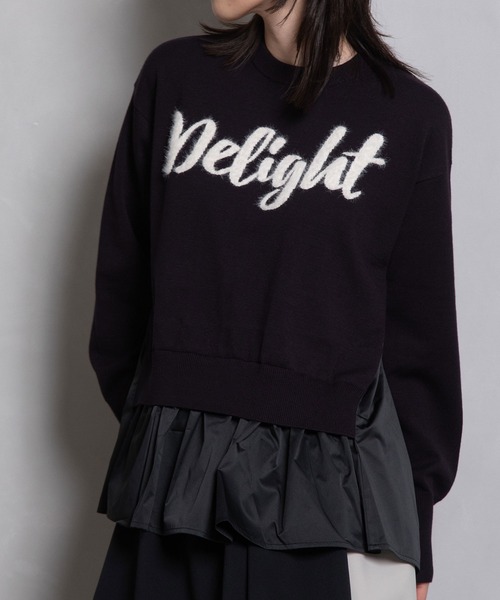 MARECHAL TERRE（マルシャルテル）の「フェザーロゴニットプルオーバー（ニット/セーター・レディース・ネイビー/オフホワイト/ブラック系/グレー系・MEDIUM）」の3枚目の写真