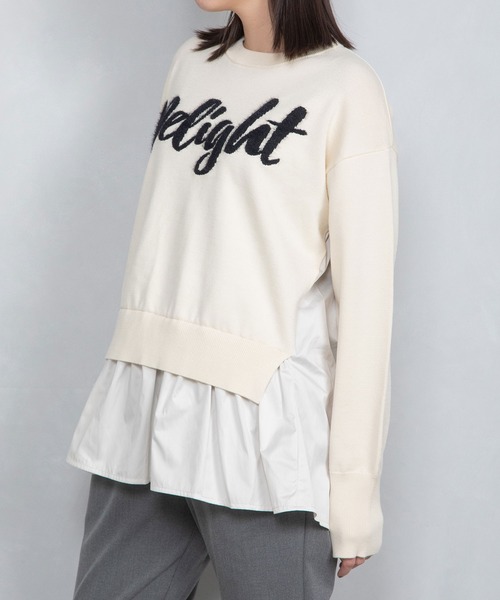 MARECHAL TERRE（マルシャルテル）の「フェザーロゴニットプルオーバー（ニット/セーター・レディース・ネイビー/オフホワイト/ブラック系/グレー系・MEDIUM）」の2枚目の写真