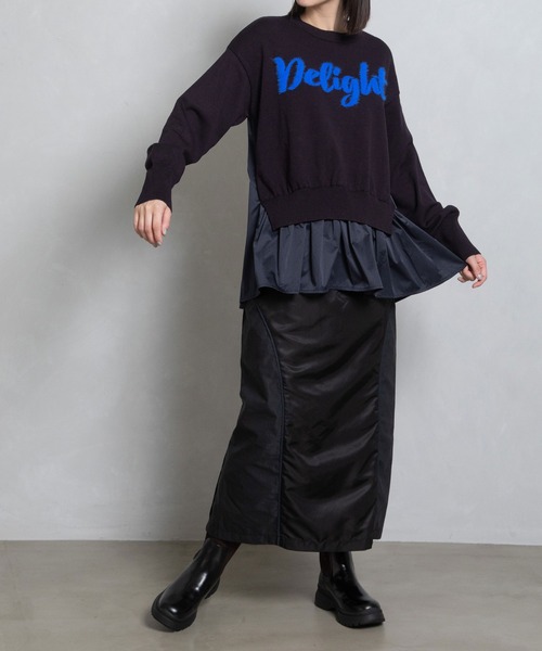 MARECHAL TERRE（マルシャルテル）の「フェザーロゴニットプルオーバー（ニット/セーター・レディース・ネイビー/オフホワイト/ブラック系/グレー系・MEDIUM）」の9枚目の写真