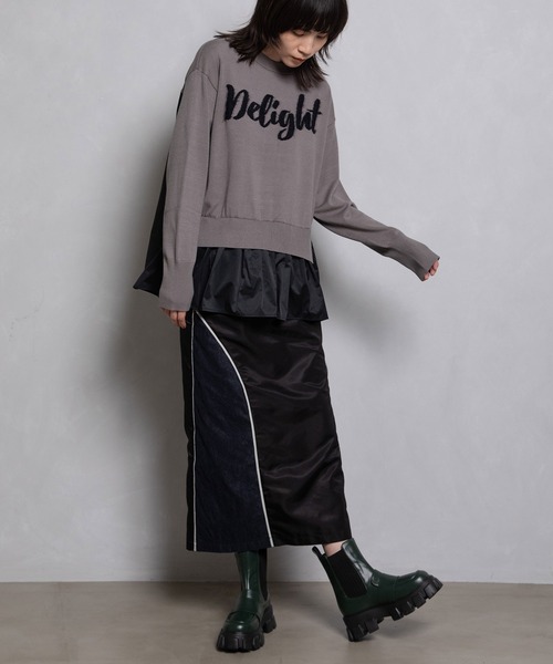 MARECHAL TERRE（マルシャルテル）の「フェザーロゴニットプルオーバー（ニット/セーター・レディース・ネイビー/オフホワイト/ブラック系/グレー系・MEDIUM）」の14枚目の写真