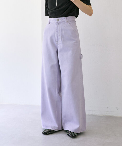 最安値希少品　米津玄師さん着用クリーム色のワイドパンツユ！ セール】【2サイズ/6色展開】ダメージワイドデニムパンツ
