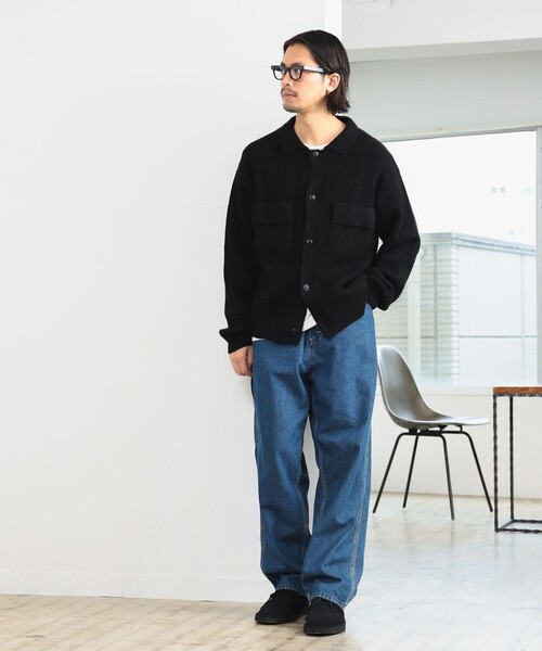 B:MING by BEAMS（ビーミングバイビームス）の「7ゲージ ケーブル ニット ジャケット（ニット/セーター・メンズ・ブラウン系その他3/ブラック・X-LARGE/LARGE/MEDIUM/SMALL）」の3枚目の写真