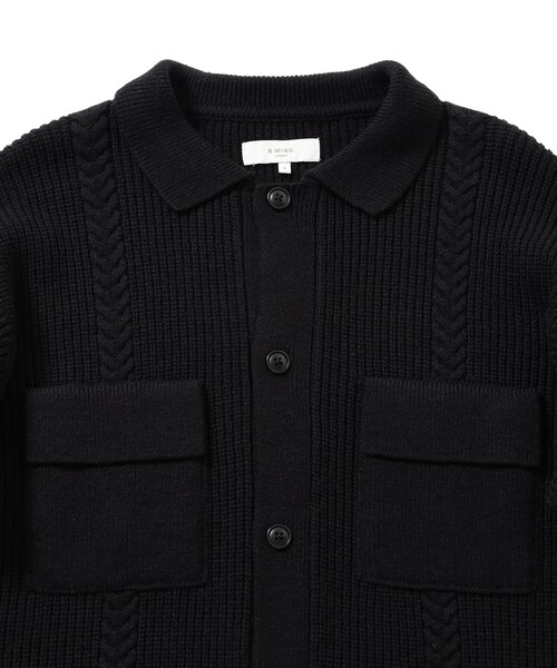 B:MING by BEAMS（ビーミングバイビームス）の「7ゲージ ケーブル ニット ジャケット（ニット/セーター・メンズ・ブラウン系その他3/ブラック・X-LARGE/LARGE/MEDIUM/SMALL）」の10枚目の写真