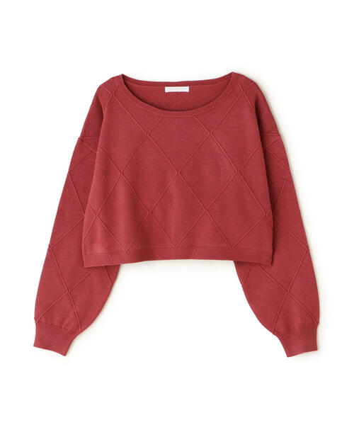 PROPORTION BODY DRESSING(プロポーションボディドレッシング)の「ダイヤ柄ショート丈ニット / 1214270910(ニット/セーター・レディース・ブルー/ベージュ/グレー/ピンク・MEDIUM/SMALL)」の11枚目の写真