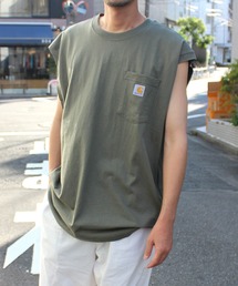 【carhartt】カーハート Workwear cutoff sleeveless カットオフ ノースリーブ タンクトップ ロゴ トップス K87CO