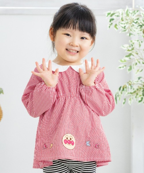 【セール】ストライプ襟付きチュニックブラウス（シャツ/ブラウス）｜ANPANMAN KIDS COLLECTION（アンパンマンキッズコレクション）