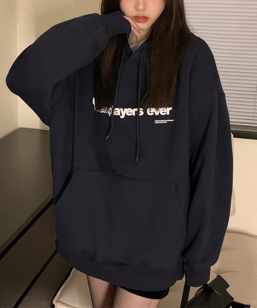 MEMECLE（メメクル）の「【 MEMECLE / メメクル 】ロゴプリント スウェット パーカー（パーカー・レディース・オートミール/ネイビー/ブラック/ホワイト・M/L）」の9枚目の写真